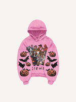 Halloween Horror Print Slant Pockets Hoodie