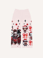Christmas Horror Print Elastic Waist Pants
