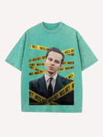 Sherlock Print Round Neck T-shirt