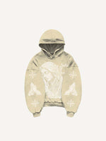 Mary&Pray&Pigeon&Letter Faux Rhinestones Print Slant Pockets Hoodie