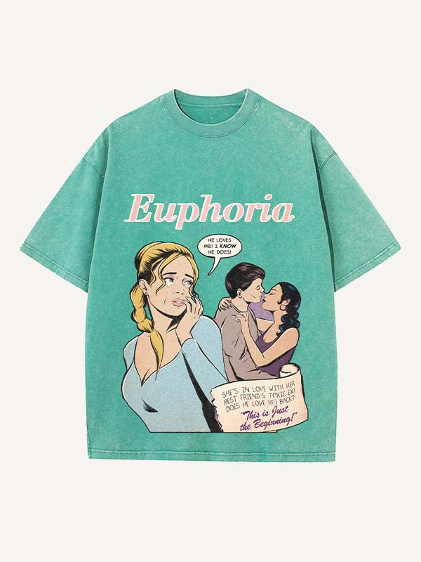 Euphoria Print Round Neck T-shirt