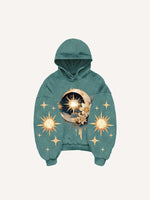 Moon&Sun&Star&Floral&Graphic Print Slant Pockets Hoodie