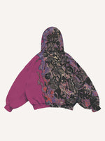 Fire Death Hell Skeleton Army Slant Pockets Hoodie