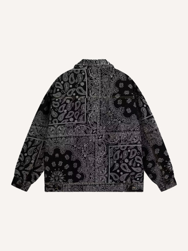 Paisley Print Denim Jacket