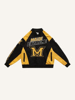 Colorblock Letter Embroidery Jacket