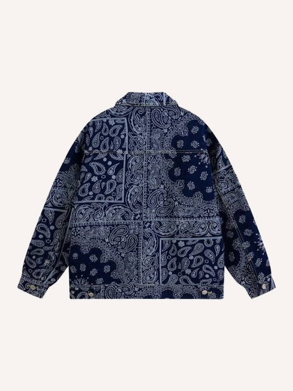 Paisley Print Denim Jacket