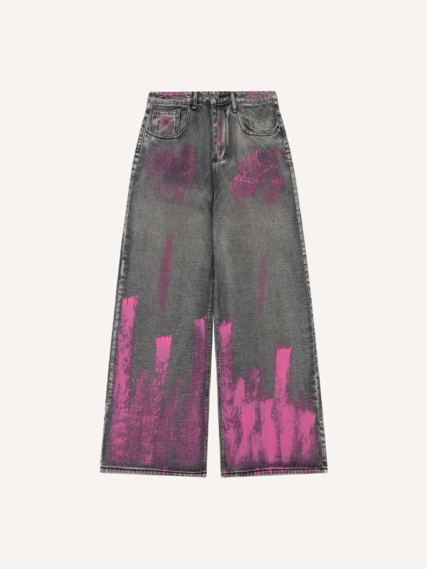 Graffiti Print Loose Jeans