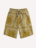 Paisley All Over Print Drawstring Waist Shorts