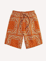Paisley All Over Print Drawstring Waist Shorts