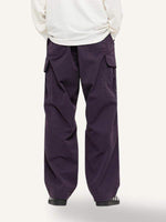 Solid Color Flap Pocket Side Cargo Pants