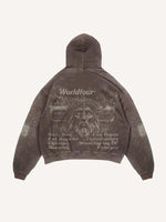 Cross&Juses Graphic Print Slant Pockets Hoodie