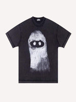 Ghost Print Round Neck T-shirt