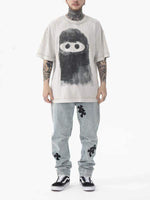 Ghost Print Round Neck T-shirt