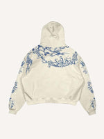 Figure&Graphic&Animal Print Slant Pockets Hoodie