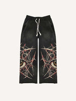 Eye&Letter&Graphic Print Elastic Waist Pants