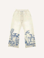 Graphic Print Elastic Waist Pants
