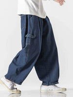 Elastic Waist Wide Leg Jeans