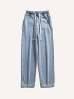 Solid Color Drawstring Waist Jeans