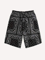 Paisley All Over Print Drawstring Waist Shorts