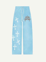 Saint Tears&Cross Print Elastic Waist Pants
