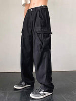 Multiple Pockets Flap Pocket Belted Cargo pants