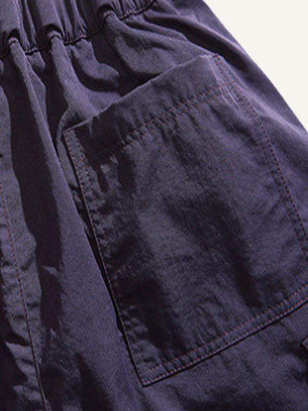 Solid Color Flap Pocket Side Cargo Pants