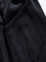 Solid Color Drawstring Waist Jeans