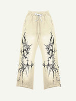 Graphic Print Elastic Waist Pants