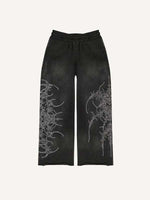 Graphic Print Elastic Waist Pants