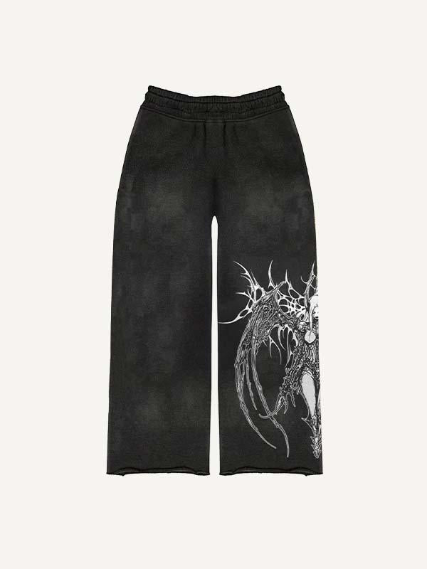 Figure&Wing&Graphic Print Elastic Waist Pants