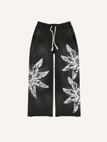 Eye&Wing Print Elastic Waist Pants