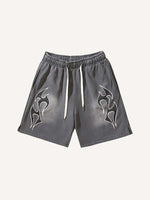 Graphic Print Drawstring Waist Shorts