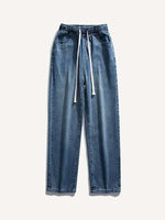Solid Color Drawstring Waist Jeans