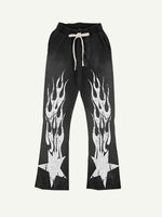 Fire&StarPrint Elastic Waist Pants