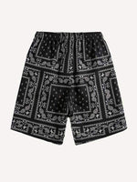 Paisley All Over Print Drawstring Waist Shorts
