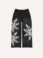 Eye&Wing Print Elastic Waist Pants