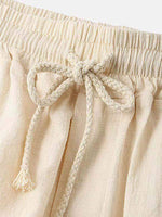 Solid Color Patch Pocket Drawstring Waist Two-Piece Set