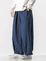 Elastic Waist Wide Leg Jeans