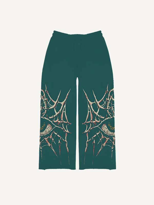 Eye&Letter&Graphic Print Elastic Waist Pants
