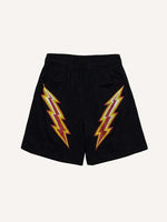 Lightning Print Mesh Drawstring Waist Shorts